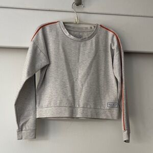 Jack Wills Boxy cropped Sweatshirt with Orange and Blue Shoulder Stripe